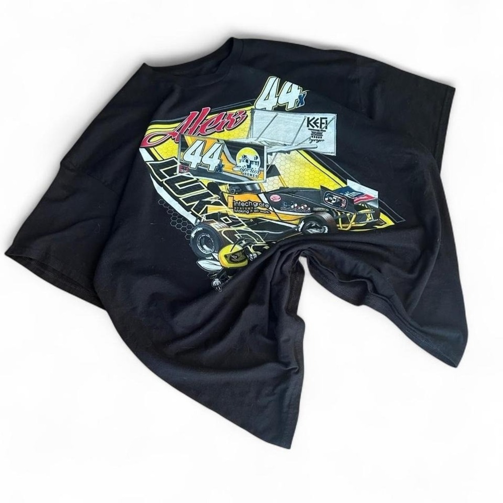 Black & yellow 44 go kart racing tee #NASCAR #Racing fits like a 2X